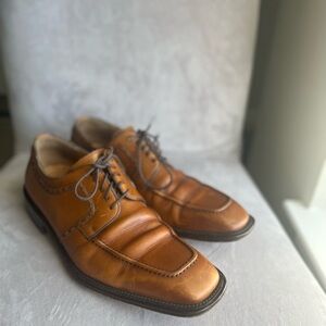 Magnanni Leather Derby Shoes Men's Size 43.5 10 Brown Lace Up Shoe Horns‎